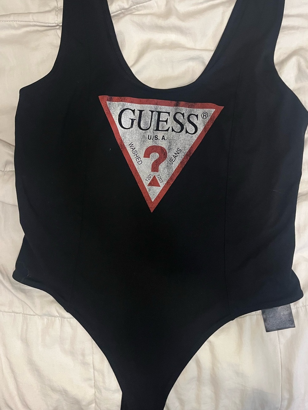 GUESS Black Logo body suit